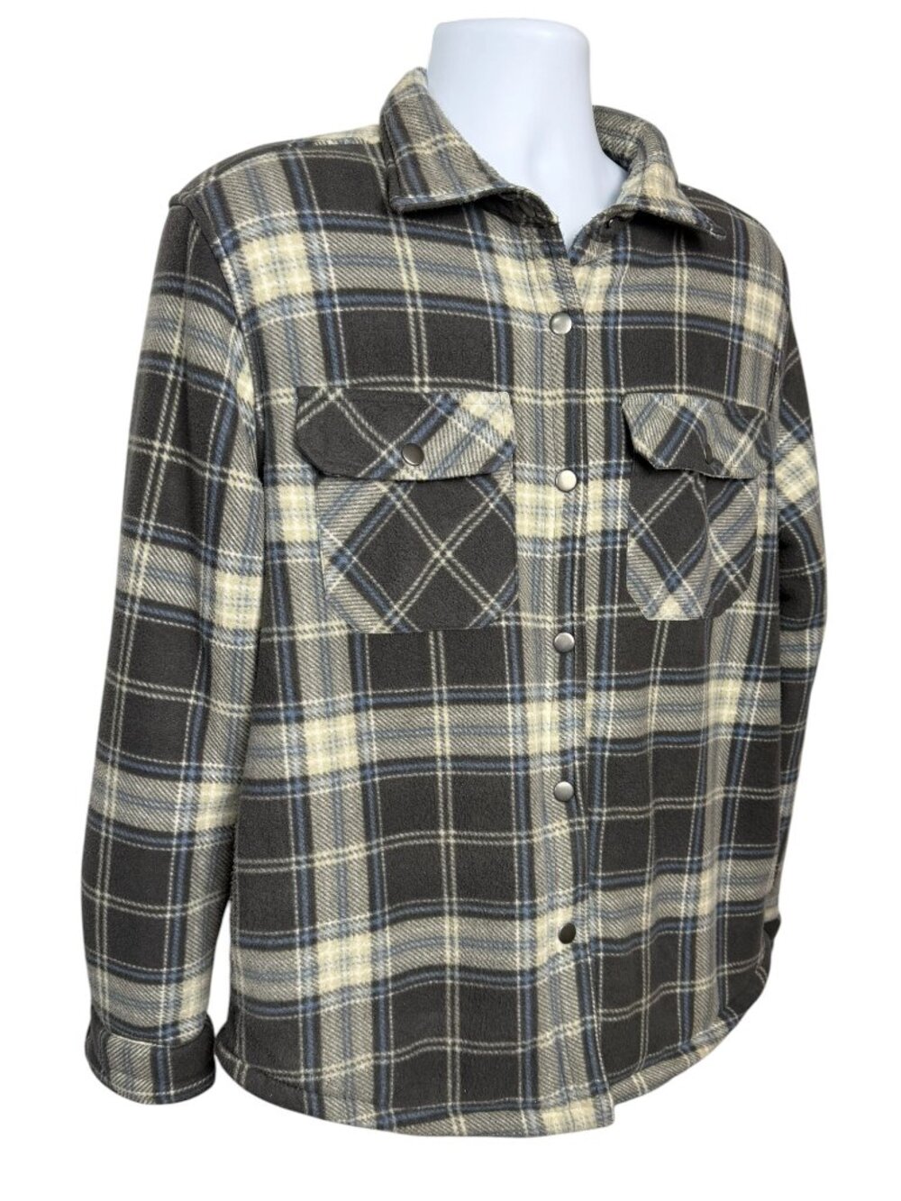 Highland Trail Woman's Sherpa Lined Plaid Shacket Jacket Large